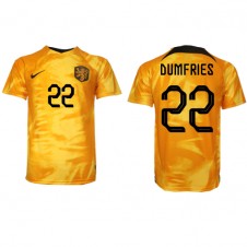 Nederländerna Denzel Dumfries #22 Hemmatröja VM 2022 Korta ärmar